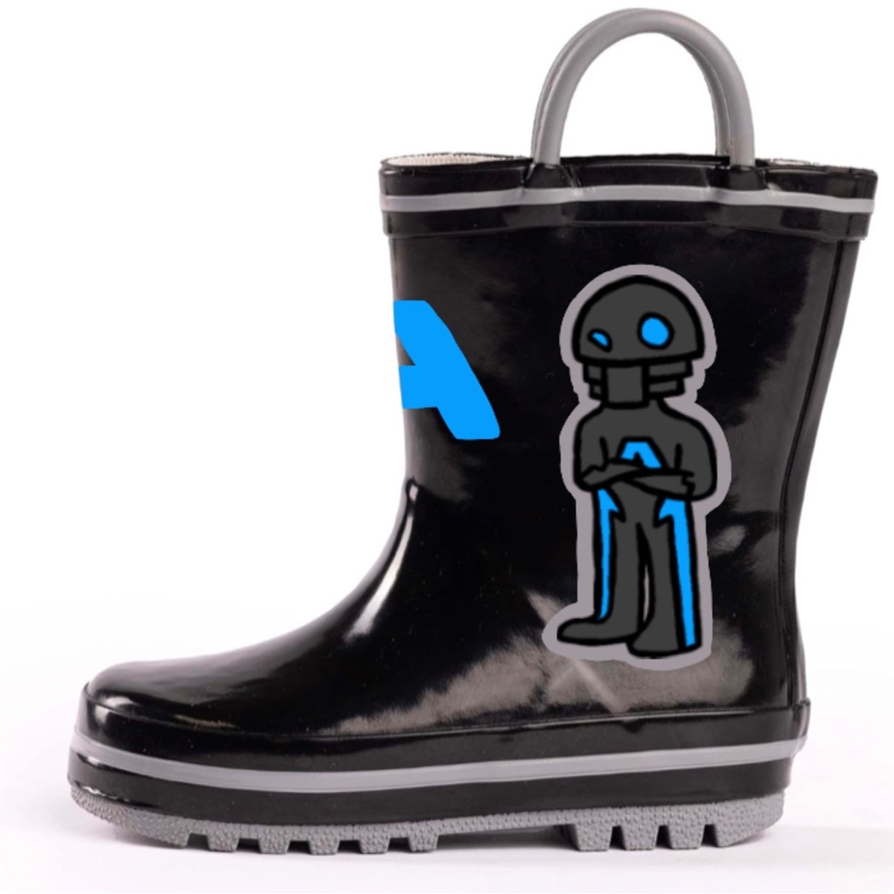 Alien Kids Rain Boots Black/Grey Boys